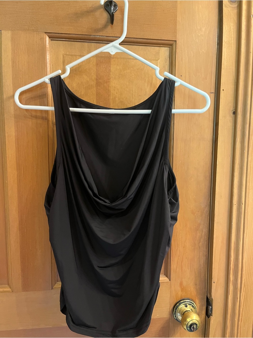 Forever 21 Black Draped Crop Tank Top
